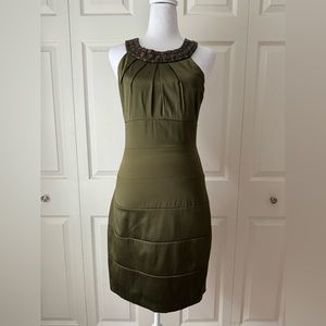 B. Darlin beaded scoop beck dress  - hunter green with shine - size 5/6
